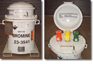 Bromine Drums for the safe transportation of bromine